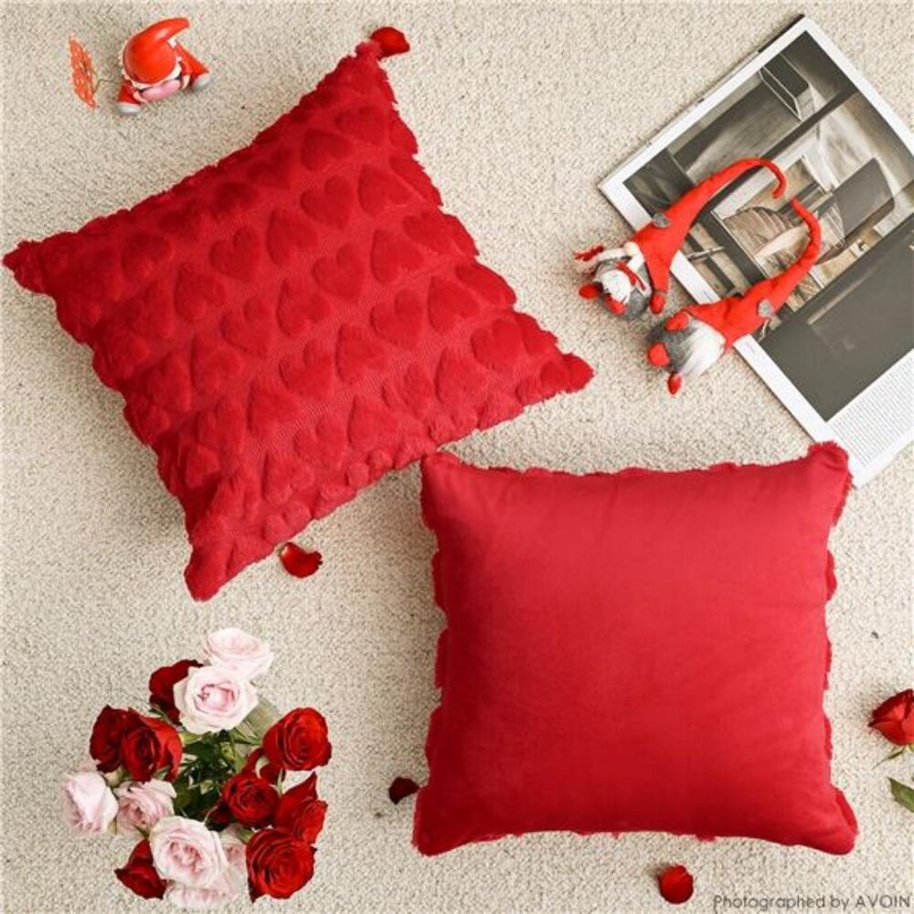 colorlife Valentine's Day Love Heart Throw Pillow Cover Set of 2, 18 x 18 - Picture 6 of 7